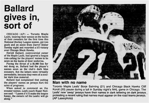In 1977 Toronto Maple Leafs Owner Harold Ballard Didnt Want Player