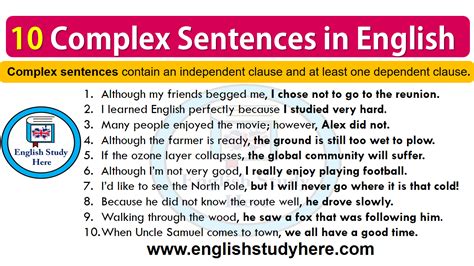 Compound Sentences Types Of Sentences Complex Sentences English