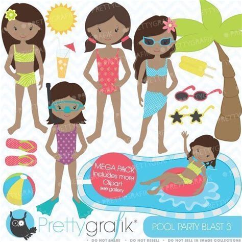 Pool Party Clipart Commercial Use