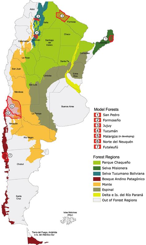 Map Of Model Forests In Argentina Download Scientific Diagram