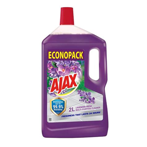 Ajax Antibacterial Multipurpose Cleaner Lavender Fresh 2l All Day