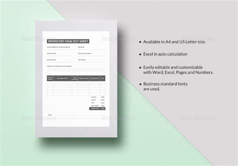 inventory form templates  sample