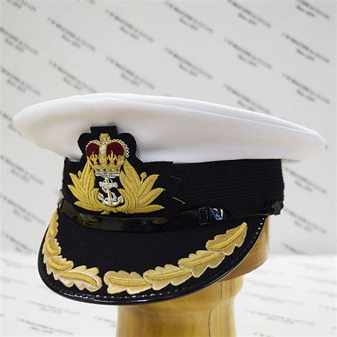 Royal Navy Officer Hat Naval Captain Peak Cap R N Commanders Cap