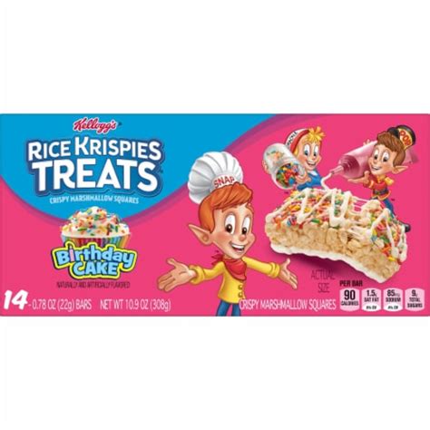 Kellogg S Rice Krispies Treats Birthday Cake Marshmallow Snack Bars Oz Kroger