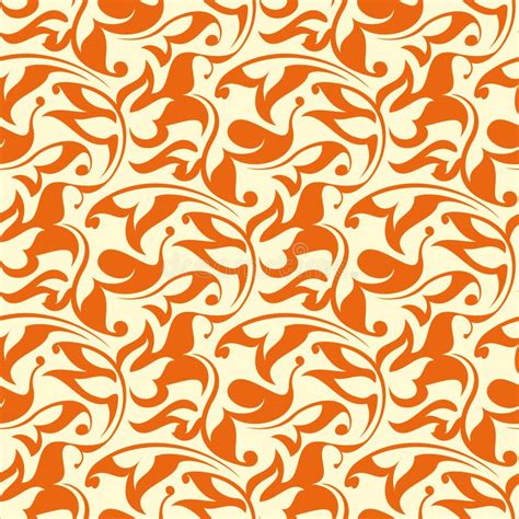 Orange Seamless Wallpaper Pattern Royalty Free Stock Images Image