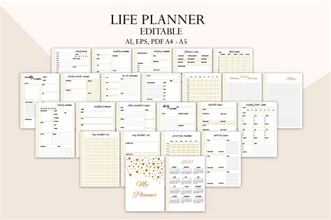 Life Planner Editable Planner Graphic By Igraphic Studio Creative