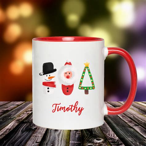Merry Christmas Mug Hot Cocoa Mug Custom Name Mug Etsy