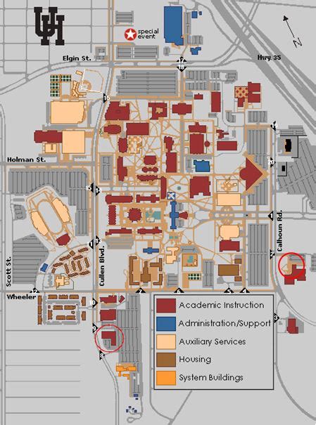 University Of Houston Campus Map Pdf United States Map