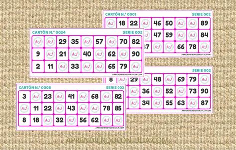 Cartones De Bingo Para Imprimir Aprendiendo Con Julia