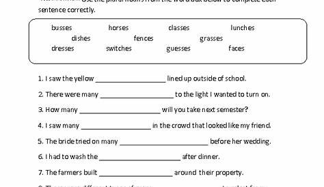 Nouns Worksheets | Singular and Plural Nouns Worksheets