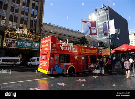 Starline City Sightseeing Tours Bus In Hollywood Los Angeles Stock