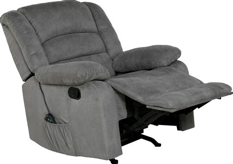 Relaxzen Massage Rocker Recliner With Heat And Usb Gray Microfiber