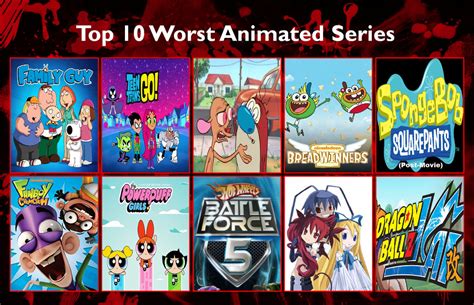 Beaus Top 10 Worst Animated Series By Speedbumpv Drop On Deviantart