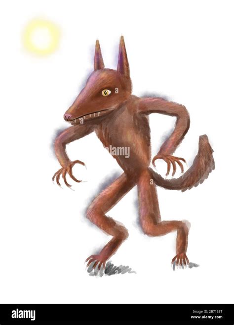 Hand Drawn Werewolf Illustration Stock Photo Alamy