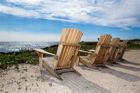 Adirondack Chairs At The Beach Stock Photo Download Image Now Istock