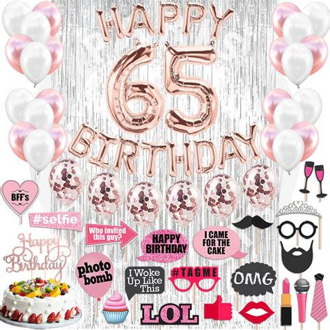 65th Birthday Party Decorations Kit Happy Brithday Banner 65 Etsy