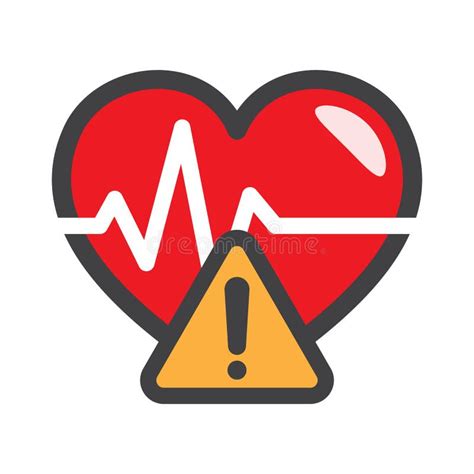 Warning Triangle Icon Failure Icon With Heart Sign Heart Attack Stock
