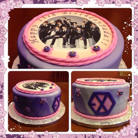 .then added a few sprinkles and an army dude. EXO Cake | Bts cake, Themed cakes, Cake decorating