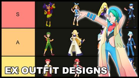 Ranking My Favourite 6 Star Ex Outfit Designs Tier List Pokemon Masters Ex Youtube