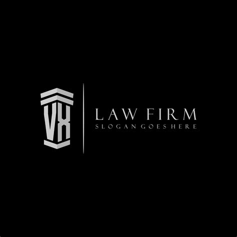 Vx Initial Monogram Logo Lawfirm With Pillar Design Vector Art