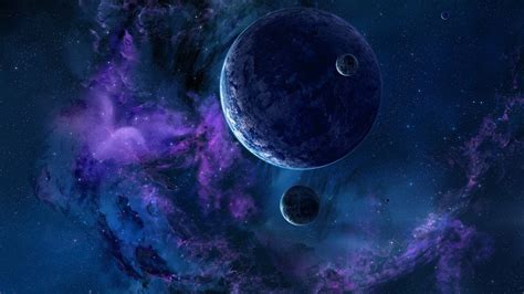 Artwork Digital Art Space Galaxy Stars Planet Moon Wallpapers Hd Desktop And Mobile