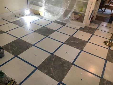 How To Paint Floor Tile Look Like Marble