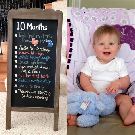 10 Months Baby Chalkboard Baby Birthday 1st Birthday Parties Monthly