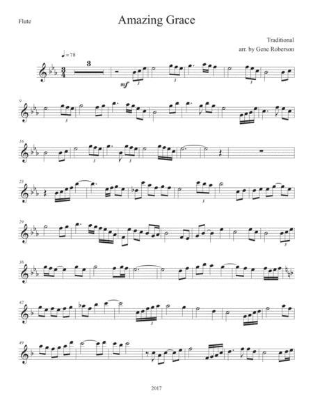 Amazing Grace Advanced Flute Solo By Traditional Digital Sheet Music