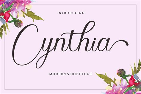 The Cynthia Is A Modern Calligraphy Script It Has A Casual Yet Elegant