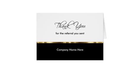 Classy Business Referral Thank You Cards