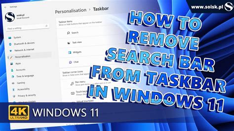 How To Remove Search Bar From Taskbar In Windows Youtube