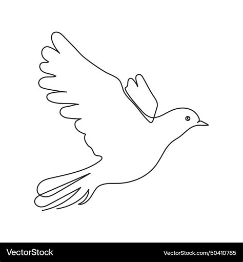 Dove Fly Bird Symbol Peace And Freedom One Vector Image