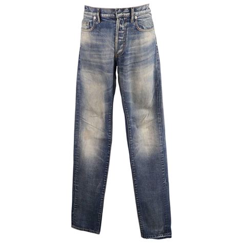 Dior Homme Size 31 Medium Dirty Wash Distressed Denim Skinny Jeans At