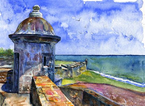 Fort San Juan Puerto Rico Painting By John D Benson Fine Art America