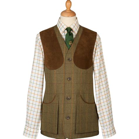 Sporting Check Tweed Shooting Waistcoat Mens Country Clothing Cordings