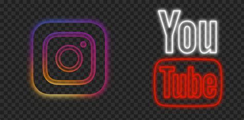 Hd Beautiful Youtube Instagram Neon Logos Icons Png Citypng New The