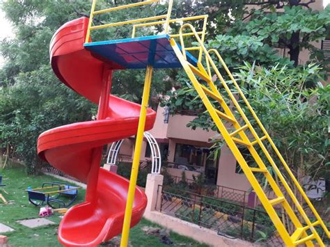 Frp And Iron Kids Spiral Slide For Outdoor Playground Age Group 7