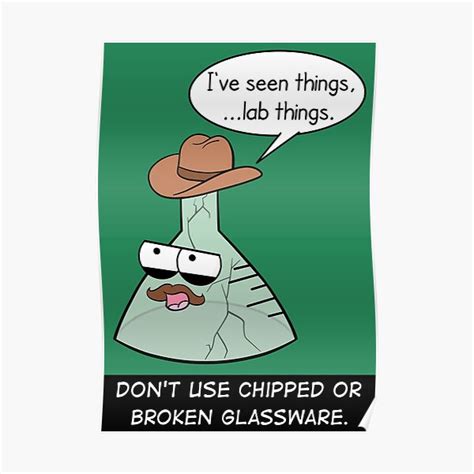 Lab Safety Poster 2 Dont Used Chipped Glassware Poster For Sale