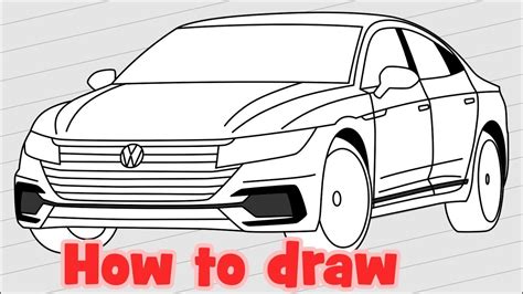 How to draw a car Volkswagen Arteon  YouTube