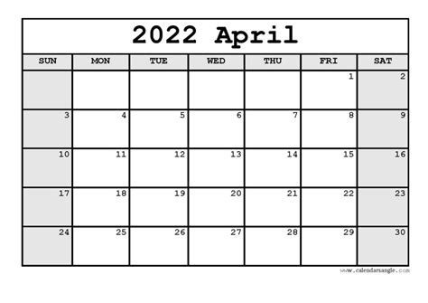 Free April 2022 Printable Calendar Pdf Word Template Printable