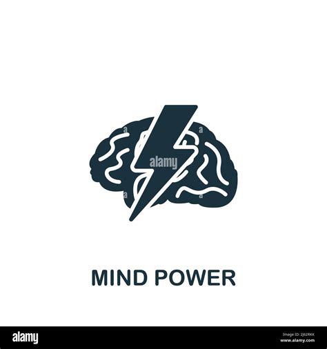 Mind Power Icon Monochrome Simple Brain Process Icon For Templates