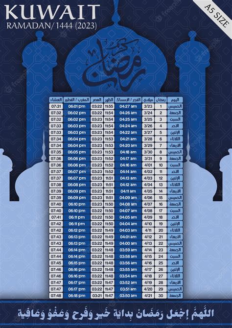 Ramadan 2023 1444 Calendario Per Iftar E Tempo Di Digiuno E Preghiera