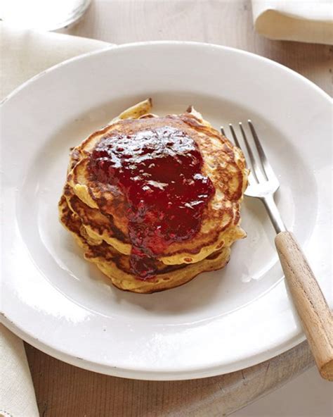 Hazelnut Pancakes With Raspberry Sauce Recipe Martha Stewart