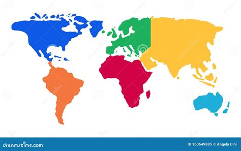 Political World Map Vector Illustration Different Colors Each Continent