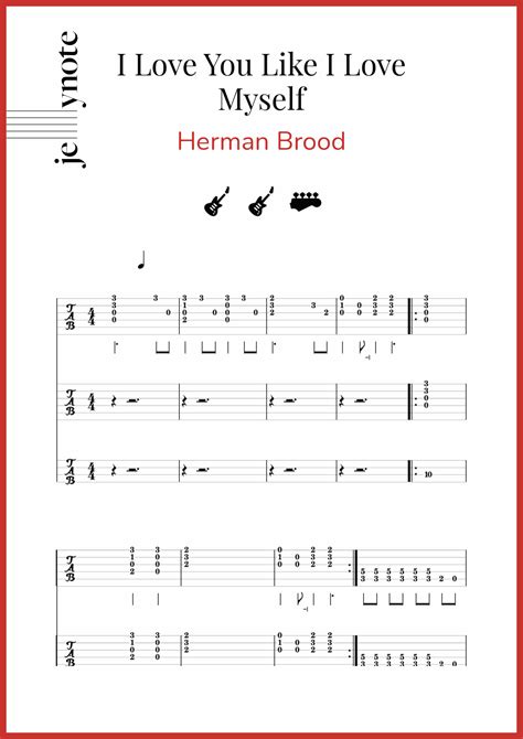Herman Brood I Love You Like I Love Myself Guitar And Bass Sheet