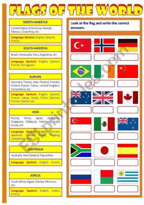 countries english esl worksheets world flags printable world flags sexiezpix web porn