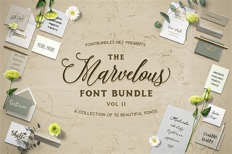 Floral Calligraphy Fonts The Marvelous Font Bundle Ii Font Bundles