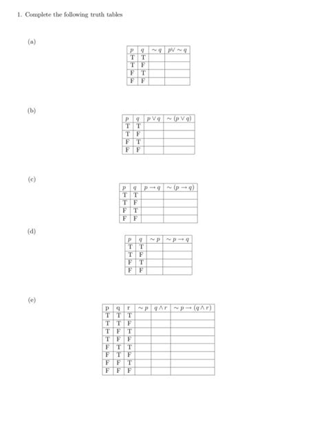 Conditional Truth Table Worksheet Elcho Table