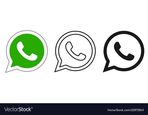 Social Media Icon Set For Whatsapp In Different Vector Image