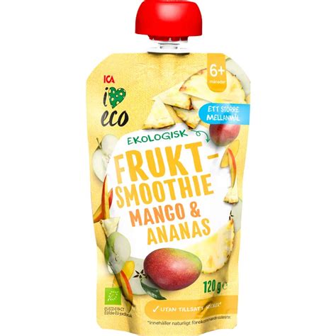 Fruktsmoothie Mango And Ananas 120 G Ica I Love Eco Handla Mat Online
